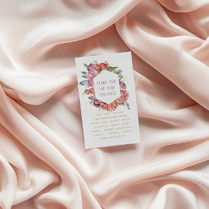 Flowers and macaroons gold border enclosure card