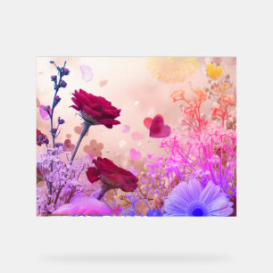 Flowers and More Flowers Adorn This Romantic Wall  Acrylic Sign