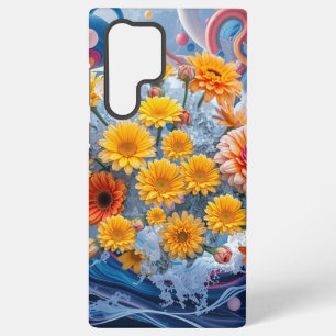 Flowers and Ocean Waves Samsung Galaxy Case