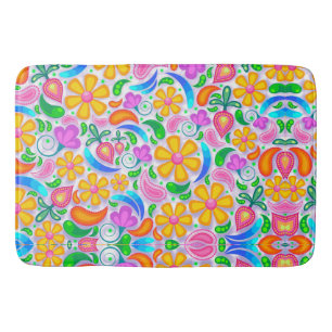 Flowers and Paisley Bath Mat