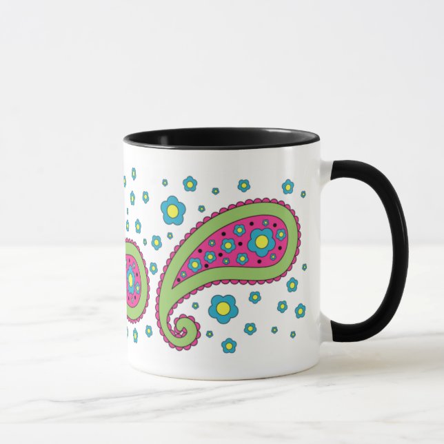 Flowers and Paisley Mug (Right)