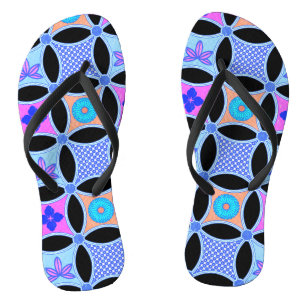 Flowers and Patterns Flip Flops
