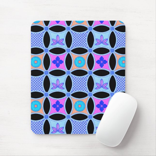 Flowers and Patterns Mouse Mat (With Mouse)