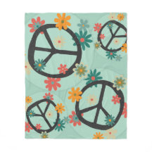 Flowers and Peace Blanket
