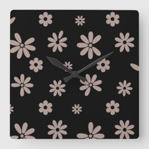 Flowers and Petals 14 Square Wall Clock