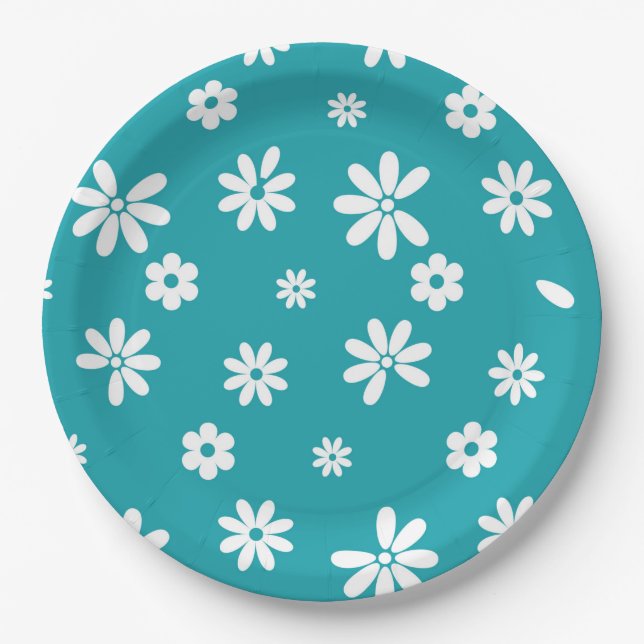 Flowers and Petals 5 Paper Plate (Front)