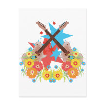 Flowers and pink guitars