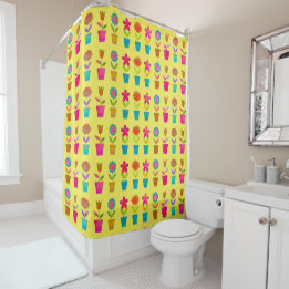 Flowers and Pots on a Sunny Day Shower Curtain