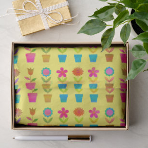Flowers and Pots on a Sunny Day Tissue Paper