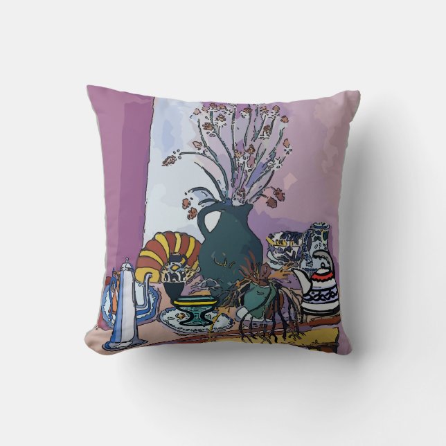 Flowers and Purple Vase Cushion (Front)