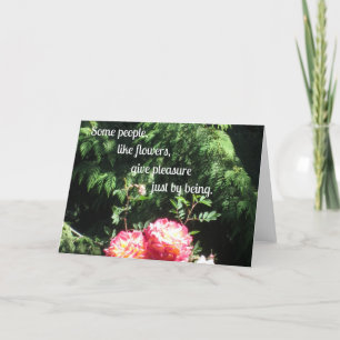 Flowers and quote about friendship card