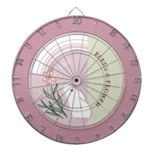 flowers and rabbits dartboard