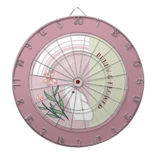 flowers and rabbits dartboard