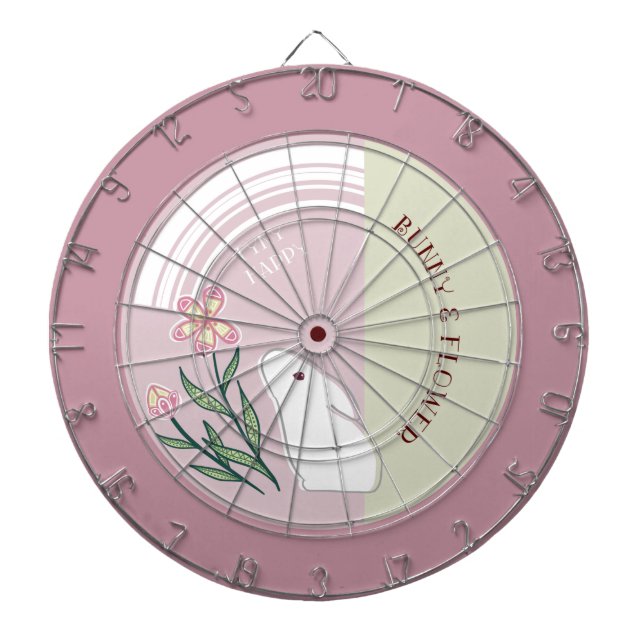 flowers and rabbits dartboard (Front)