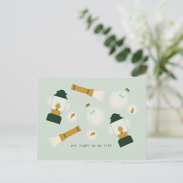 Flowers and Rainbows Valentine Postcard (Standing Front)