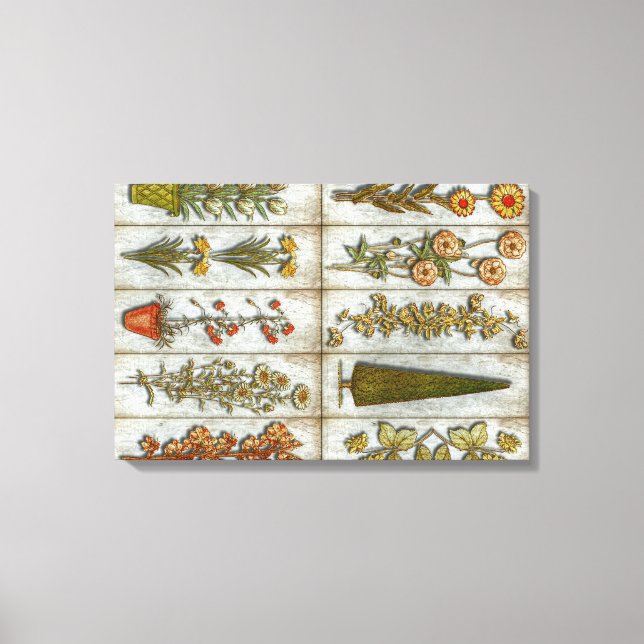 Flowers and Shrub Canvas Print (Front)