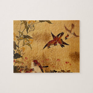 Flowers and Sparrows_The Orient Jigsaw Puzzle