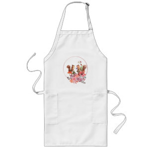 Flowers and Squirrels Long Apron