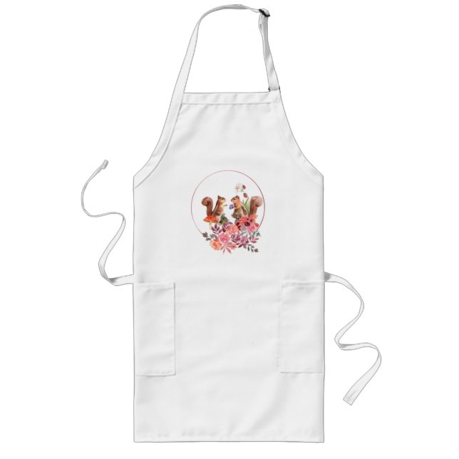 Flowers and Squirrels Long Apron (Front)