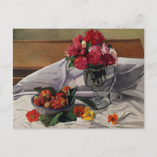 Flowers and Strawberries by Felix Vallotton, Postcard