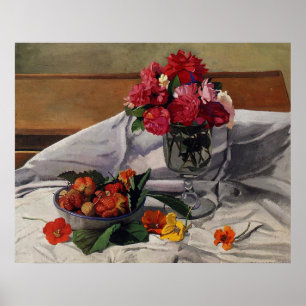 Flowers and Strawberries by Felix Vallotton, Poster