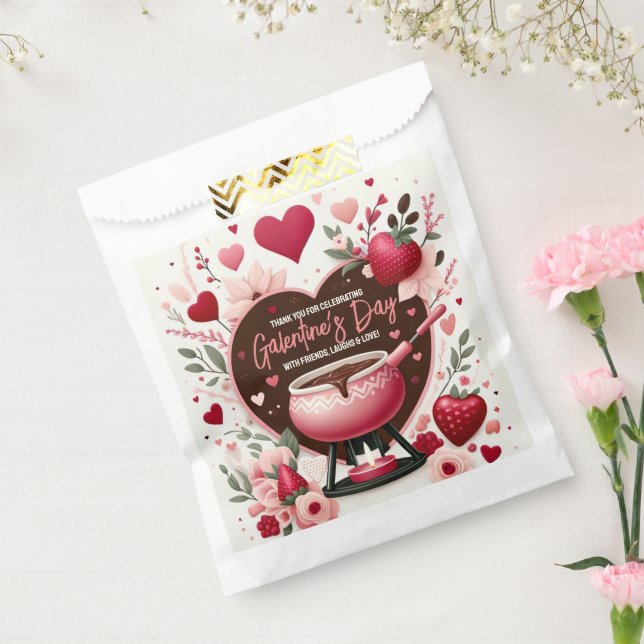 Flowers and Strawberries Galentine's Fondue Party Favour Bags (Sealed)