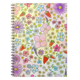 Flowers and Strawberries  Notebook