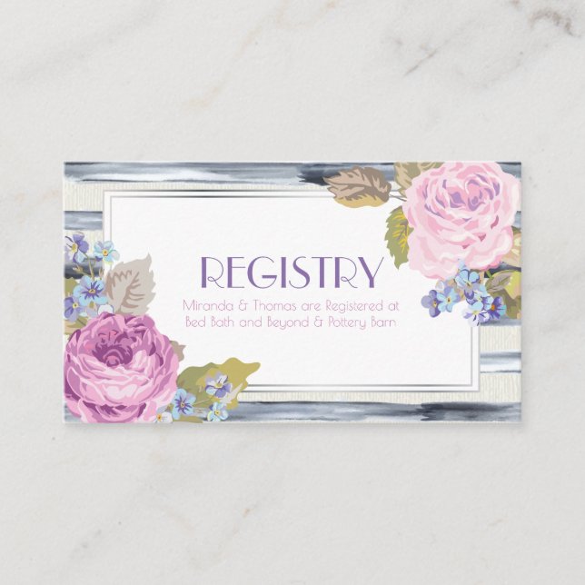 Flowers and Stripes Registration Cards (Front)