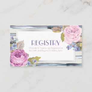 Flowers and Stripes Registration Cards