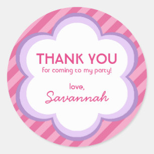 Flowers and Stripes Thank You Sticker