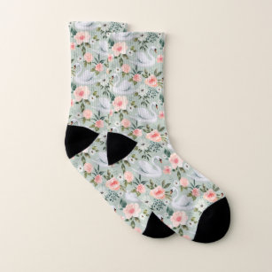 Flowers and Swans Socks