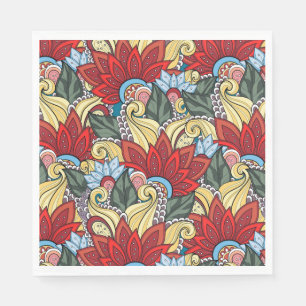 Flowers And Swirl P20  Luncheon Paper Napkins