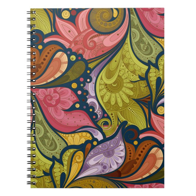 Flowers And Swirl P25 Notebook (Front)