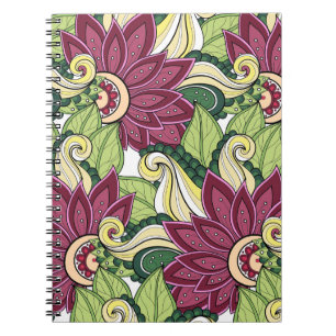 Flowers And Swirl P4 Notebook