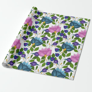 Flowers And Swirl Pattern 32 Wrapping Paper