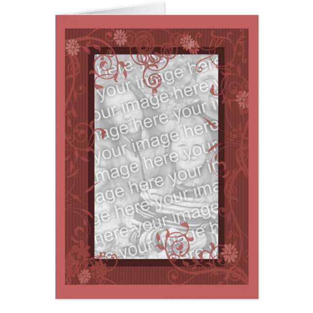 Flowers And Swirls Design Photo Card (Front)