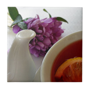 flowers and tea tile