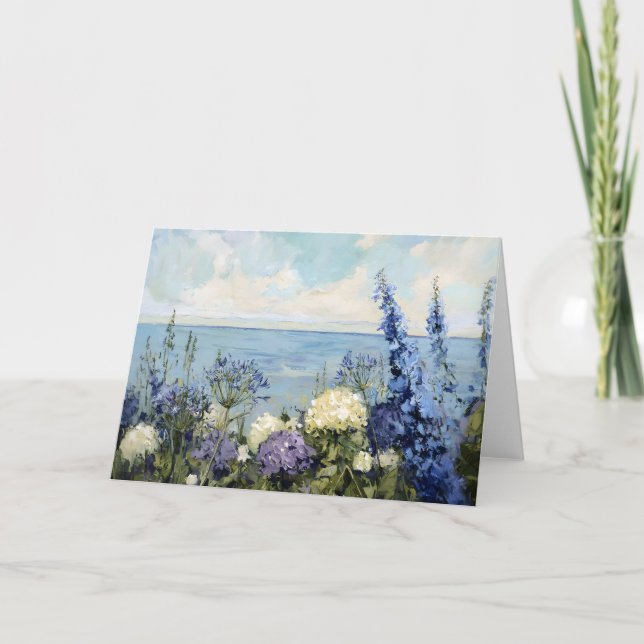 Flowers and the Sea Painting Card (Front)