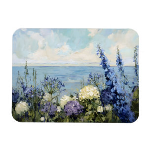 Flowers and the Sea Painting Magnet