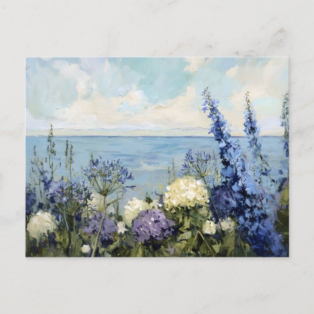 Flowers and the Sea Painting Postcard (Front)