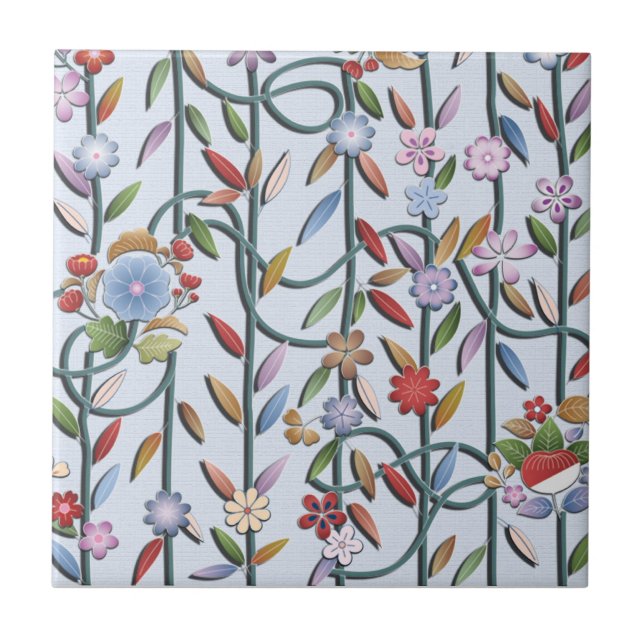 Flowers and vines tile (Front)