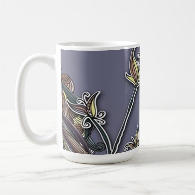 Flowers and Waves Mug (Left)
