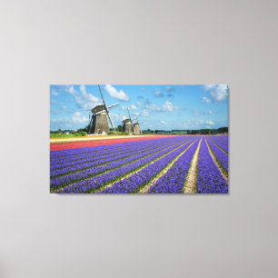 Flowers and windmills canvas print