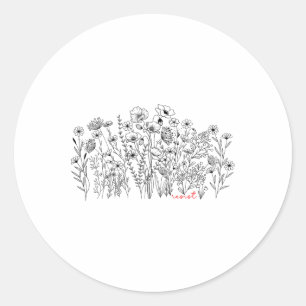Flowers Anti Trump Floral Botanical Protest Libera Classic Round Sticker