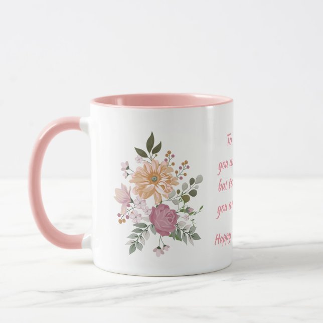 Flowers & Appreciation Quote Mother's Day Mug (Left)