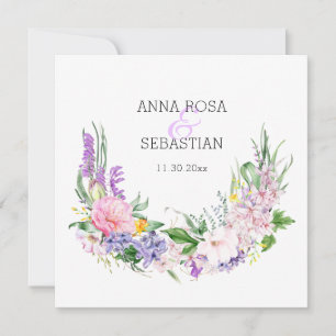 *~* Flowers AR15 QR RSVP Boho Wedding Invitation