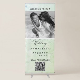 *~* Flowers AR26 Romantic Mint Wedding Modern Retractable Banner