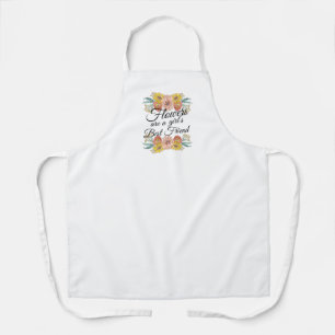Flowers Are a Girls Best Friend - Zinnia Art Apron
