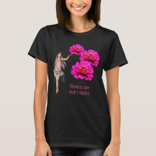 Flowers Are God's Smiles Inspirational Dark T-Shirt