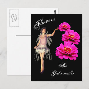 Flowers Are God's Smiles Inspirational Postcard